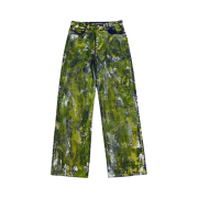 The Museum Visitor Hand Painted Denim Pants Yellow