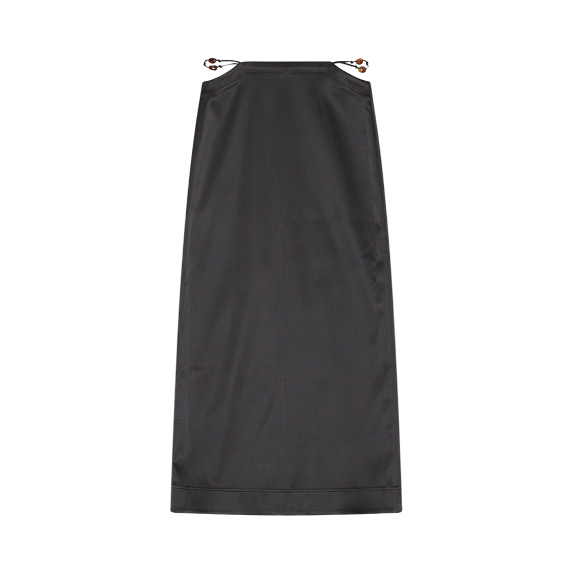 (W) 가니 더블 새틴 맥시 스커트 블랙((W) Ganni Double Satin Maxi Skirt Black)