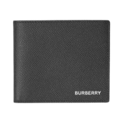 Burberry Grainy Leather International Bifold Wallet Black