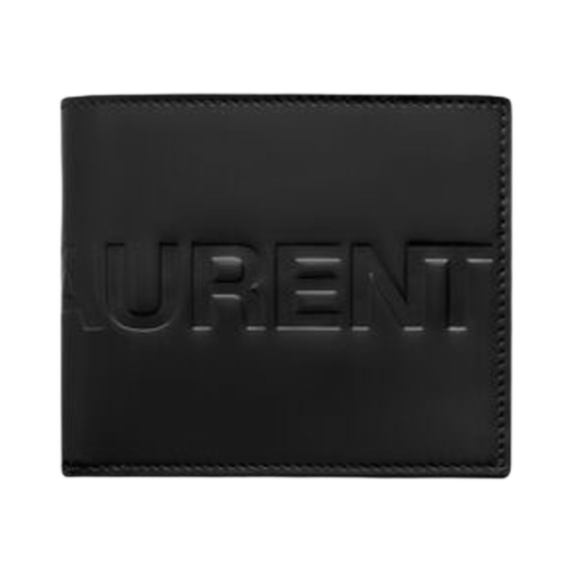 Saint Laurent East/West Wallet In Brushed Leather Black