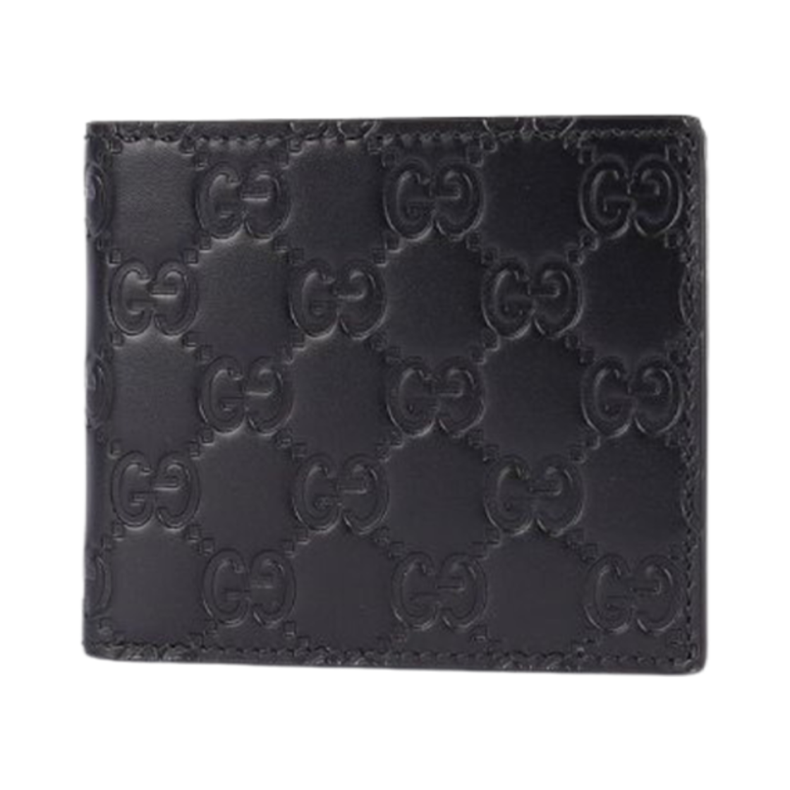구찌 시그니쳐 시마 반지갑 블랙(Gucci Signature Ssima Bi-Fold Wallet Black)