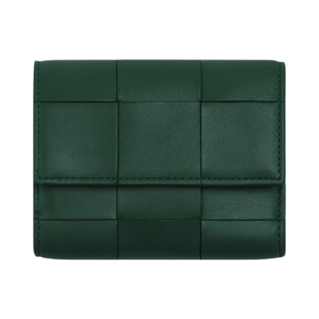 보테가 베네타 카세트 트라이폴드 지퍼 지갑 에메랄드 그린