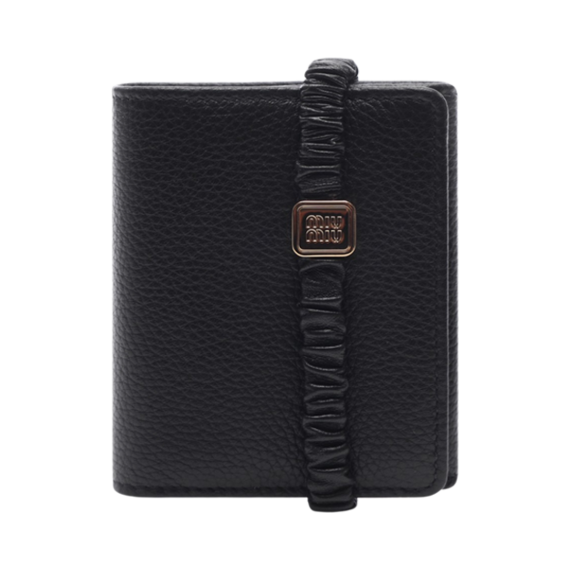 5MH051-2CSK-F0002 Miu Miu Logo Loop Wallet Black
