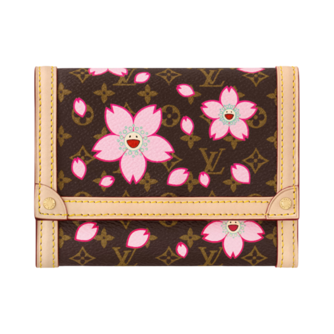 M13427 Louis Vuitton x Murakami Takashi Victorine Wallet Sakura Brown