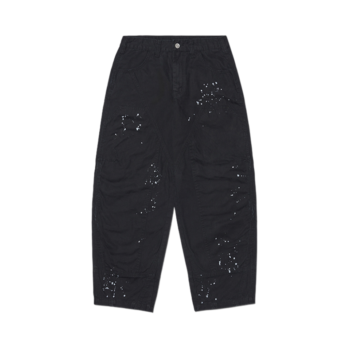 노매뉴얼 페인티드 더블 니 팬츠 워시드 블랙(NOMANUAL Painted Double Knee Pants Washed Black)