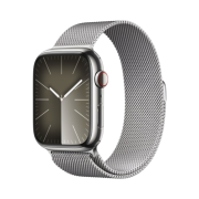 Apple Watch Series 9 45mm Cellular Silver Stainless Steel Case with Milanese Loop Silver (Korean Ver.)