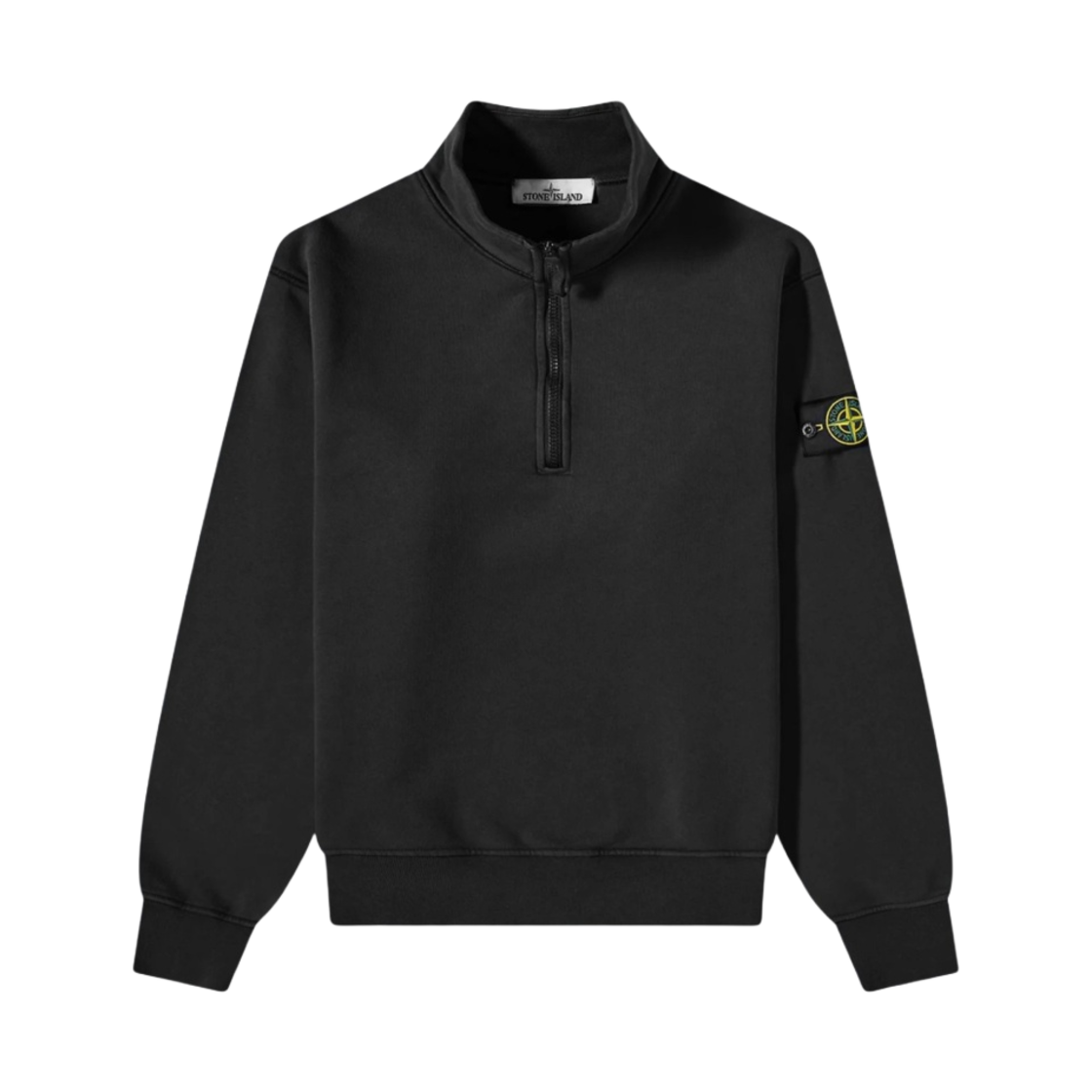 스톤 아일랜드 61951 코튼 플리스 가먼트 다이드 하프 집 스웨트셔츠 블랙 - 23SS(Stone Island 61951 Cotton Fleece Garment Dyed Half Zip Sweatshirt Black - 23SS) - 1