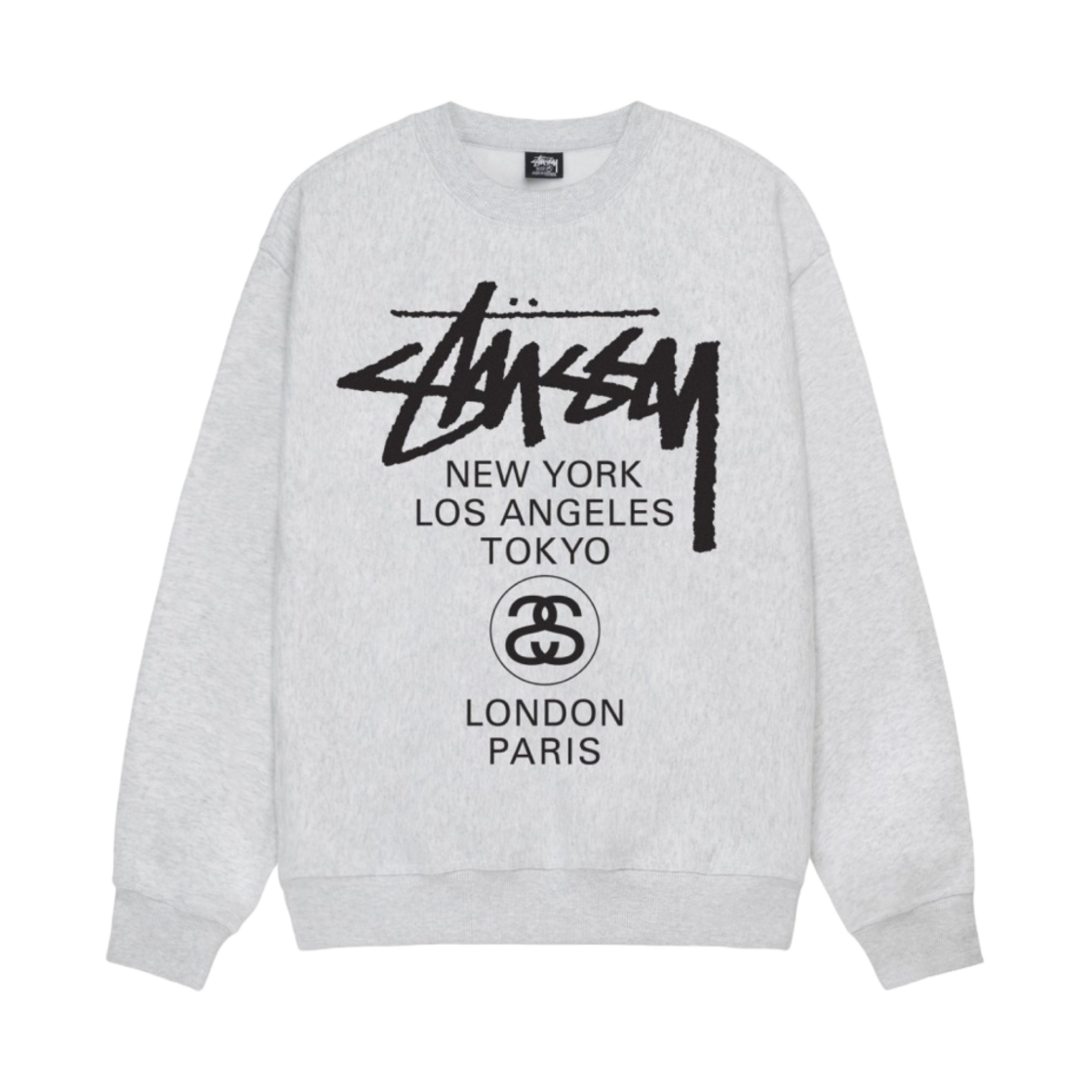 스투시 월드투어 크루넥 애쉬 헤더 2024(Stussy World Tour Crew Ash Heather 2024)