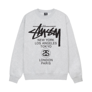 Stussy World Tour Crew Ash Heather 2024