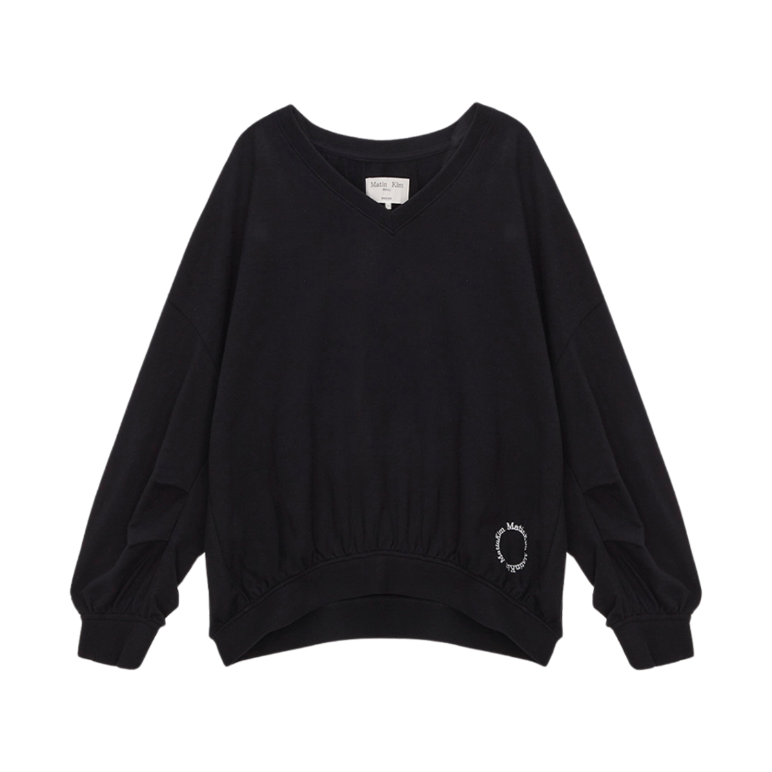MK2334MT004M0BB (W) Matin Kim V-Neck Puckering Sweatshirt Black