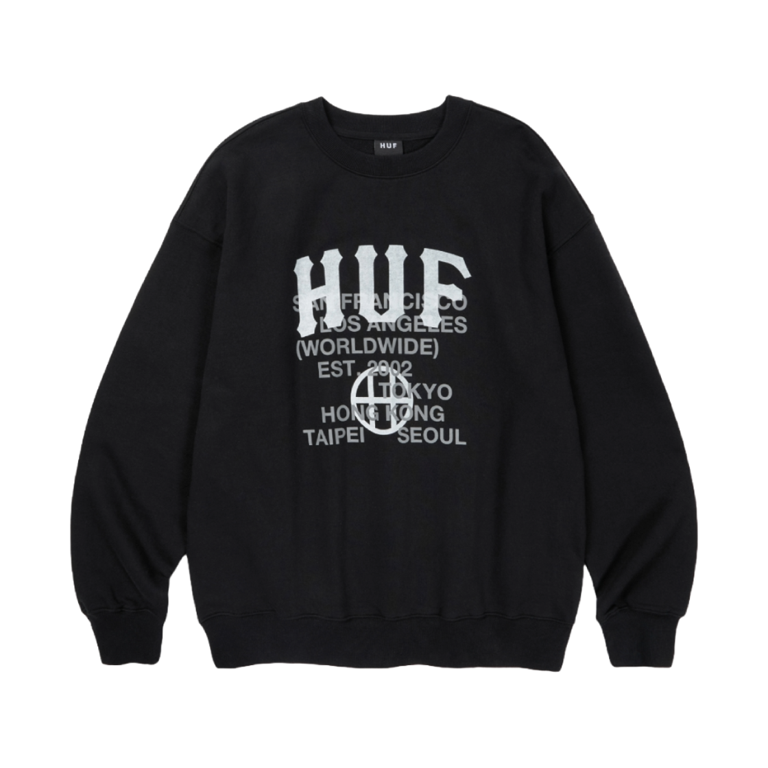 HF241UTM01-BLACK HUF Arch Logo Layer Crewneck Black