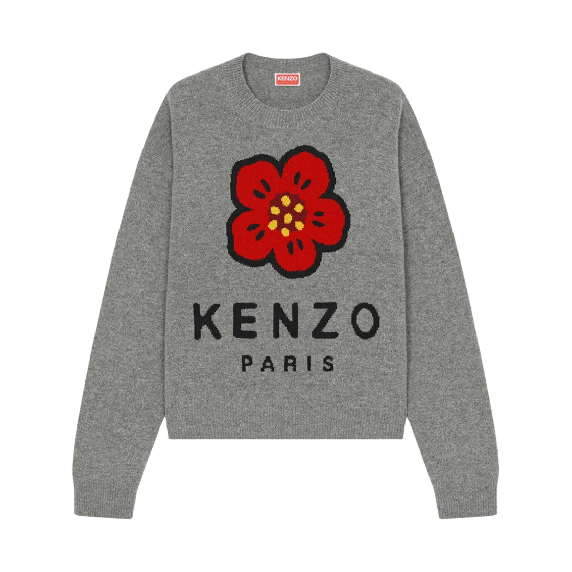 (W) 겐조 보케 플라워 메리노 울 점퍼 미스티 그레이