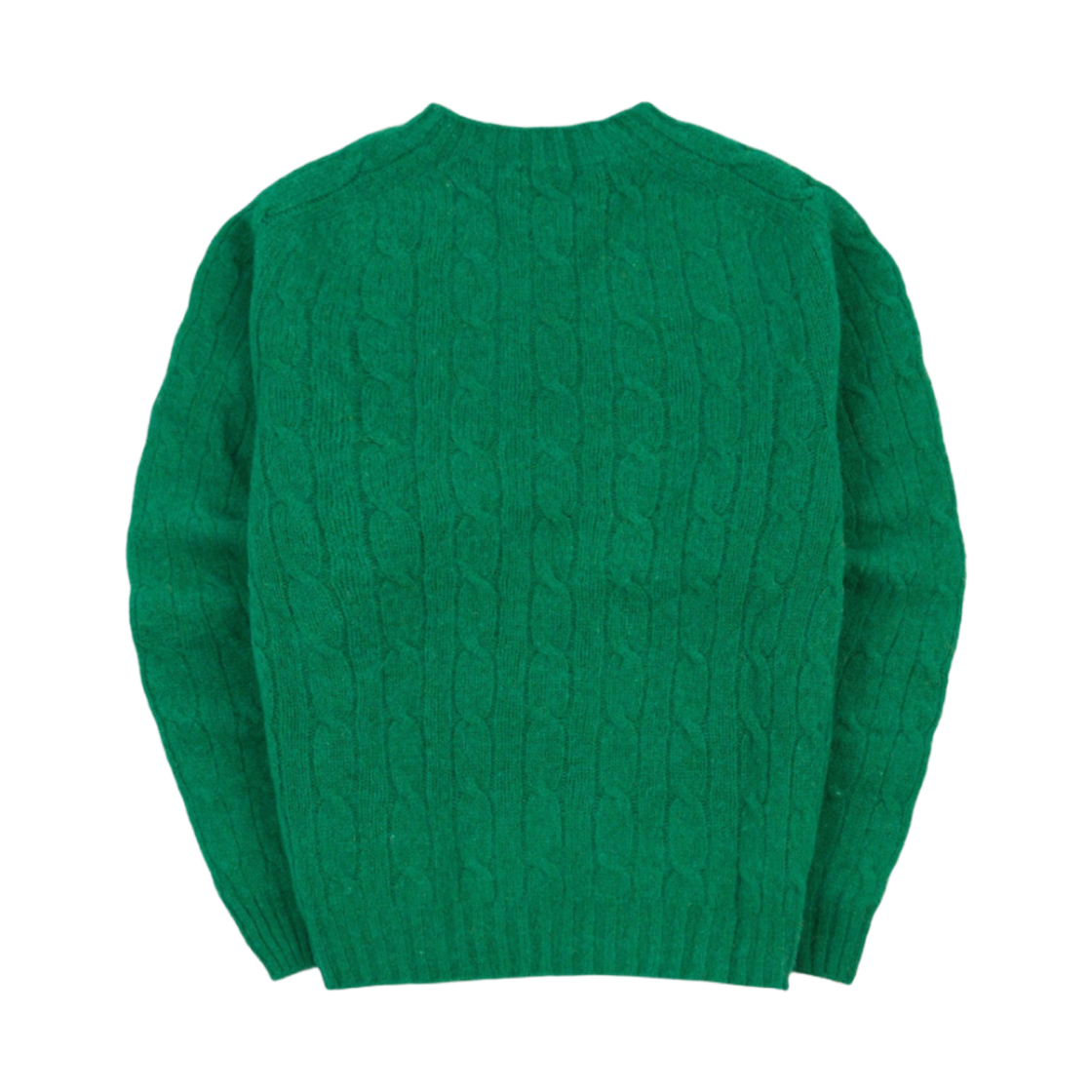 드레익스 브러쉬드 셰틀랜드 케이블 니트 크루넥 점퍼 에메랄드 그린(Drake's Brushed Shetland Cable Knit Crew Neck Jumper Emerald green) - 2