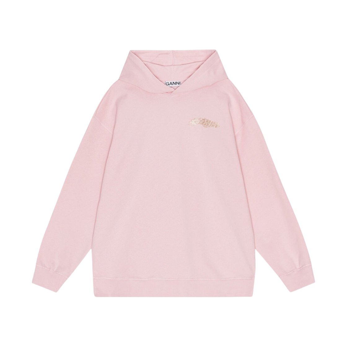 (W) 가니 이솔리 오버사이즈드 후드 초크 핑크((W) Ganni Isoli Oversized Hoodie Chalk Pink) - 1