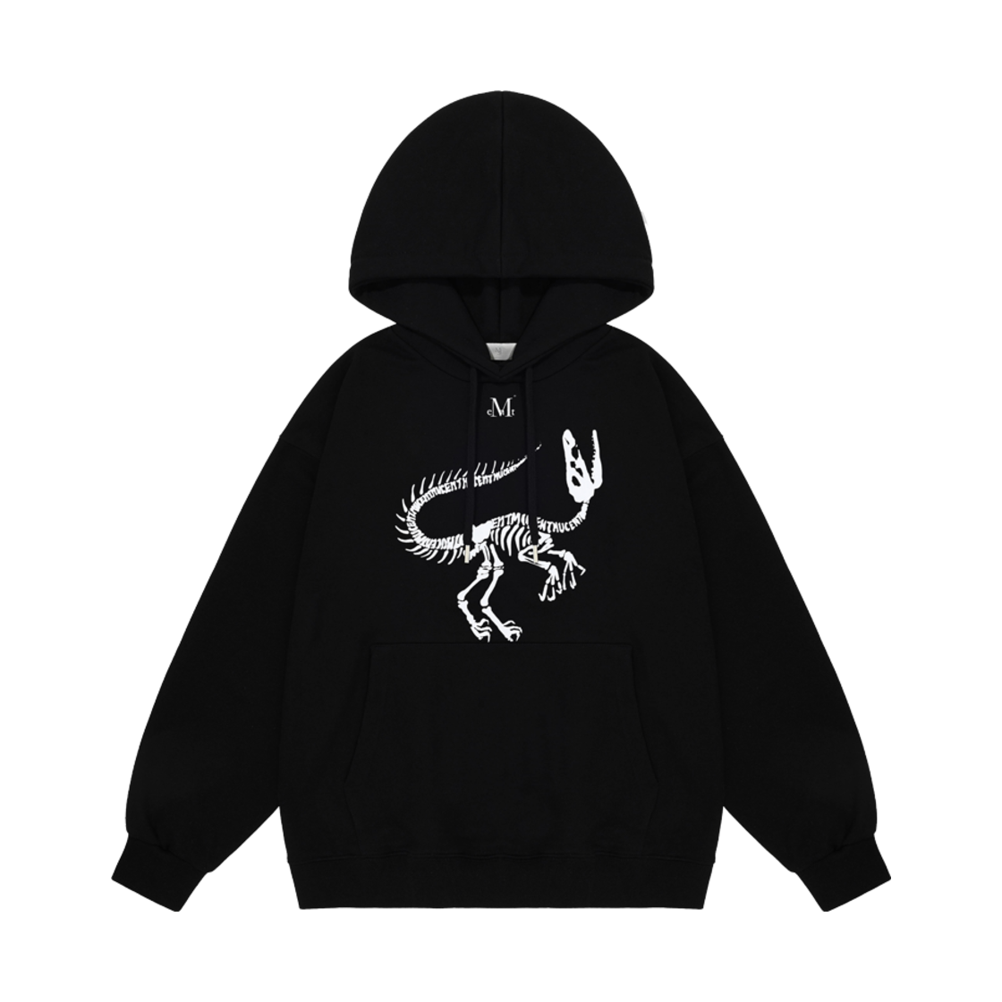 P00000QK_BK MUCENT Dino Logo Hood T Black