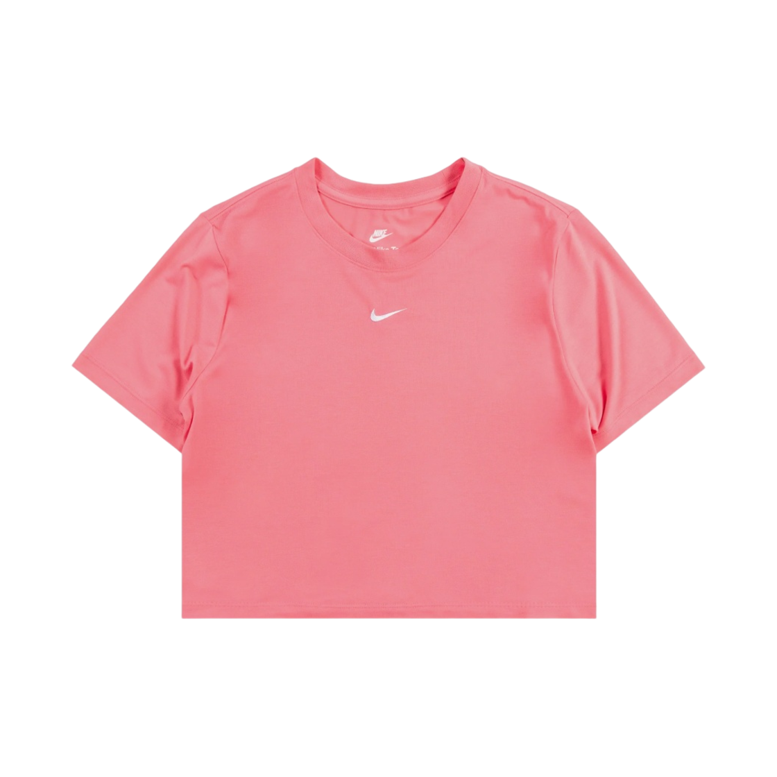 (W) 나이키 NSW 에센셜 슬림핏 크롭 티셔츠 코랄 초크 - 아시아((W) Nike NSW Essential Slim Fit Crop T-Shirt Coral Chalk - Asia) - 1