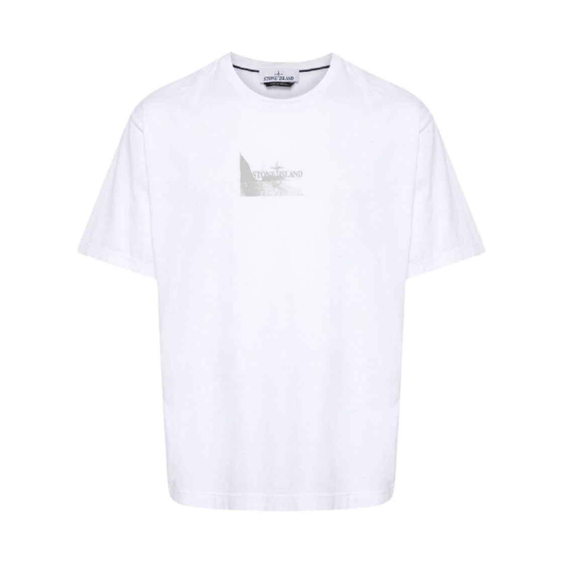 스톤 아일랜드 2RC88 리플렉티브 투 프린트 티셔츠 화이트 - 24SS(Stone Island 2RC88 Reflective Two Print T-Shirt White - 24SS)