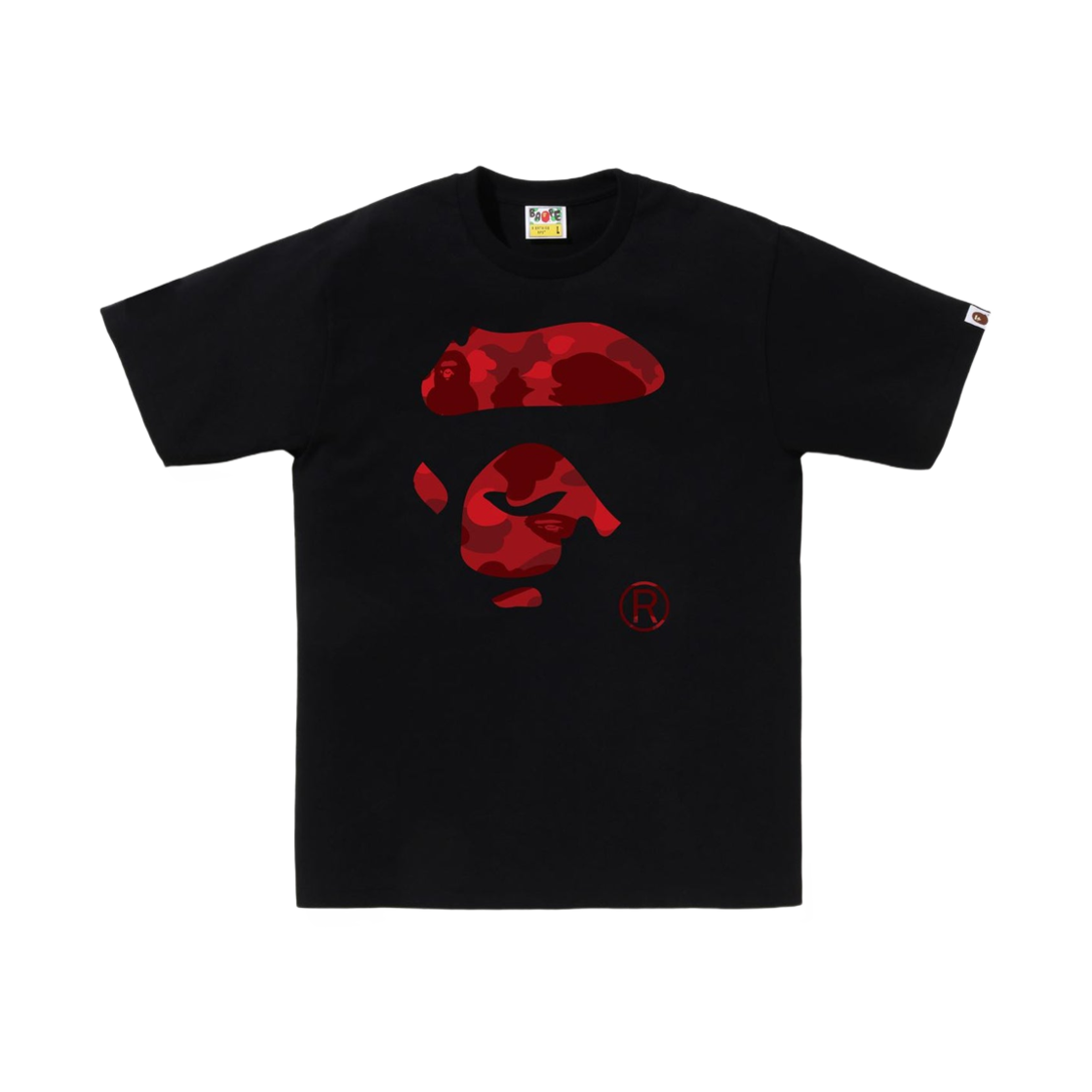 0ZXTEM110022N BAPE Color Camo Ape Face T-Shirt Black Red