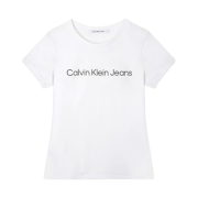 (W) Calvin Klein Classic CK Institutional Logo Short Sleeve T-Shirt White