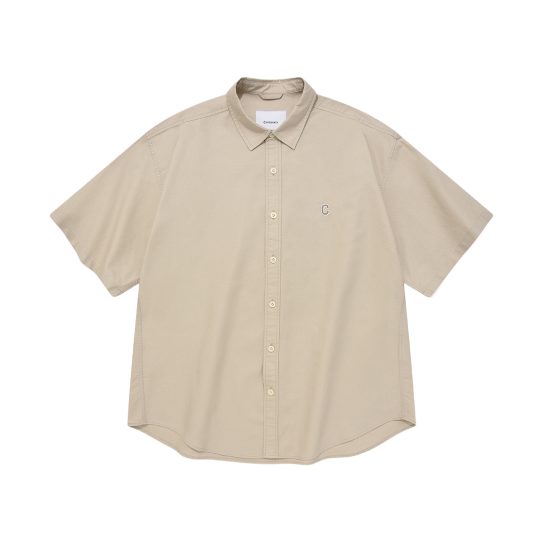 커버낫 C 로고 옥스포드 하프 셔츠 베이지(Covernat C Logo Oxford Half Shirt Beige) - 1