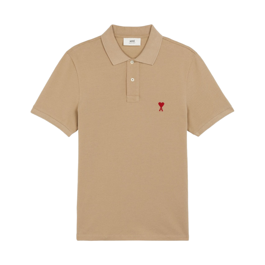 아미 스몰 하트 로고 폴로 셔츠 베이지 - 21FW