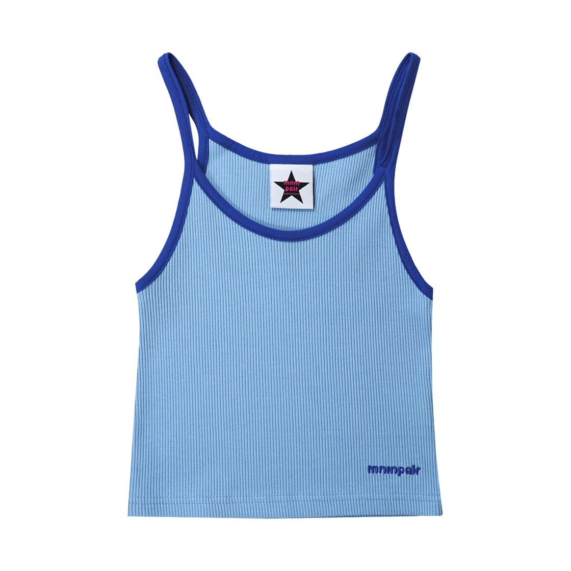 미니멀페어 립 슬리브리스 블루(mnmpair Rib Sleeveless Blue)