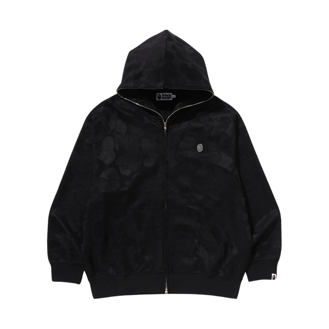 베이프 솔리드 카모 자카드 원 포인트 릴렉스 핏 집 후드 블랙