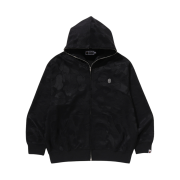 BAPE Solid Camo Jacquard One Point Relax Fit Zip Hoodie Black