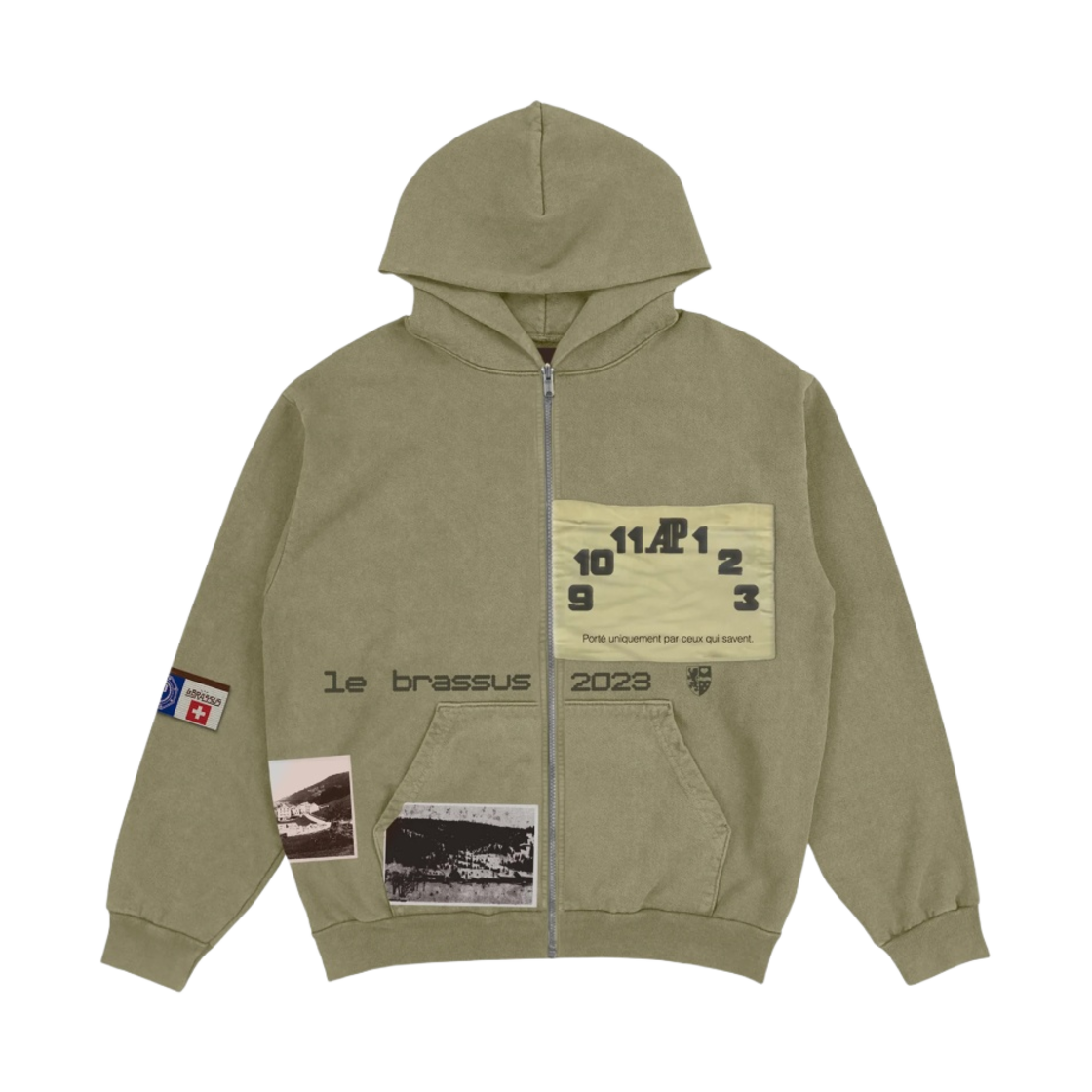 트래비스 스캇 캑터스 잭 x 오데마 피게 르 브라쉬 집업 후드 올리브(Travis Scott Cactus Jack x Audemars Piguet Le Brassus Zip Up Hoodie Olive)