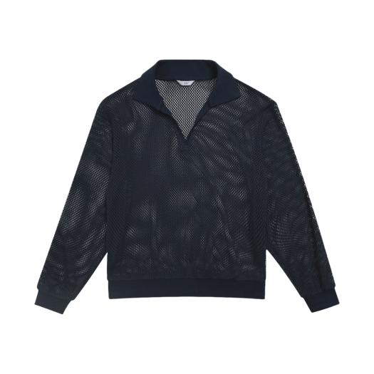 2502MLTNV STU Net V-neck Collar Knit Navy