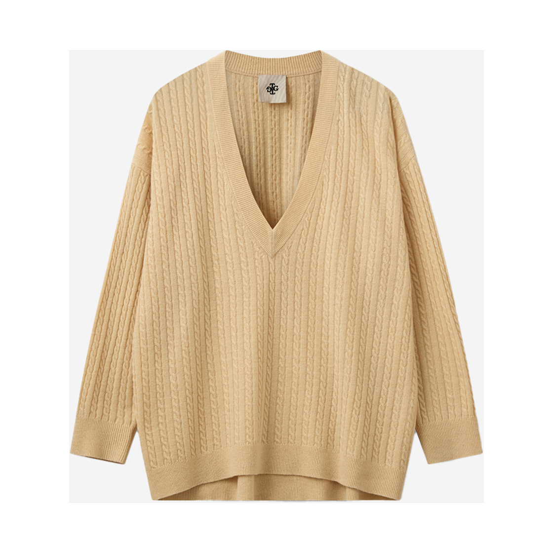 KW4DKNPTG18LY The Garment Women Como Oversized V-Neck Banana Milk - 24FW