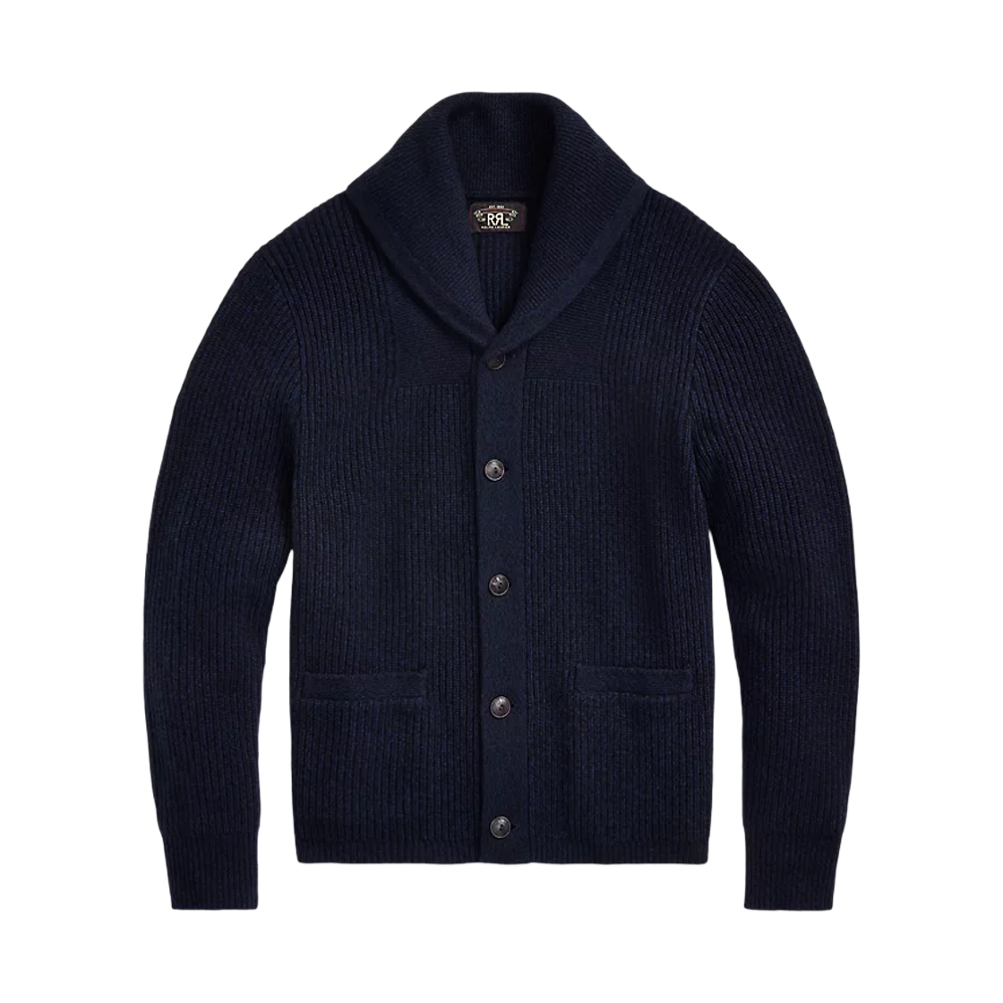 더블알엘 캐시미어 숄 칼라 가디건 네이비 헤더(Double RL Cashmere Shawl Collar Cardigan Navy Header)