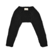 Margarin Fingers Pom Pom Knit Bolero Black