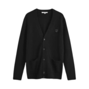 Harley of Scotland Supersoft Lambswool Cardigan Black