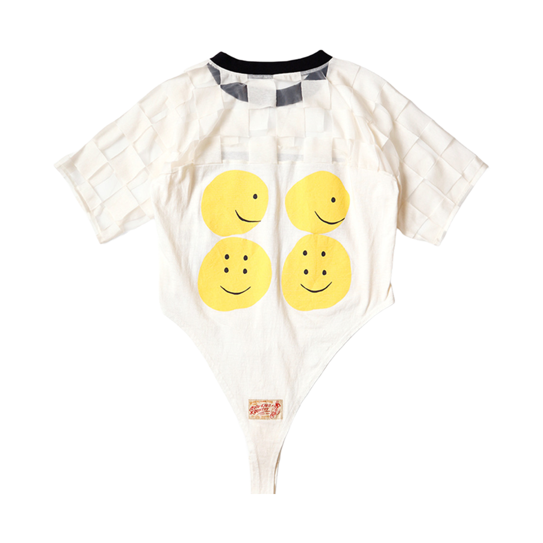(W) 캐피탈 오팔 저지 쉬어 플래그 레이서 티셔츠 55Pt 키나리((W) Kapital Opal Jersey Sheer Flag Racer T-Shirt 55Pt Kinari) - 2