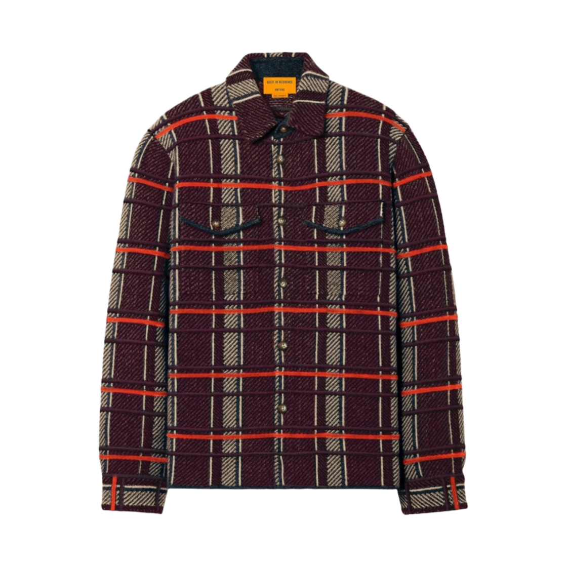 게스트 인 레지던스 플레이드 워크 셔츠 플럼 콤보(Guest In Residence Plaid Work Shirt Plum Combo)