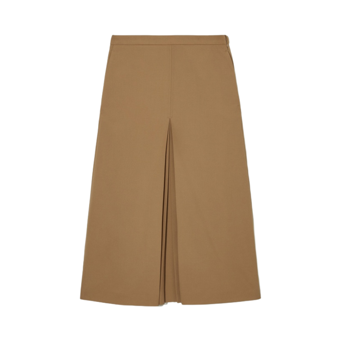 1098786004 COS Pleated Wool Midi Skirt Brown