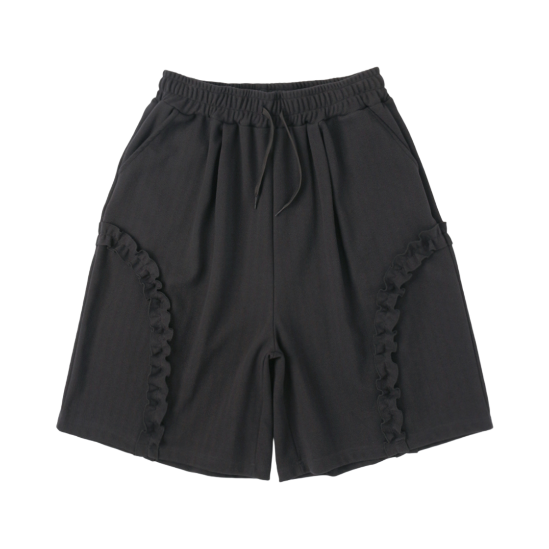 SNCT25SBO007CC SUNNECT Herringbone Frill Shorts Charcoal