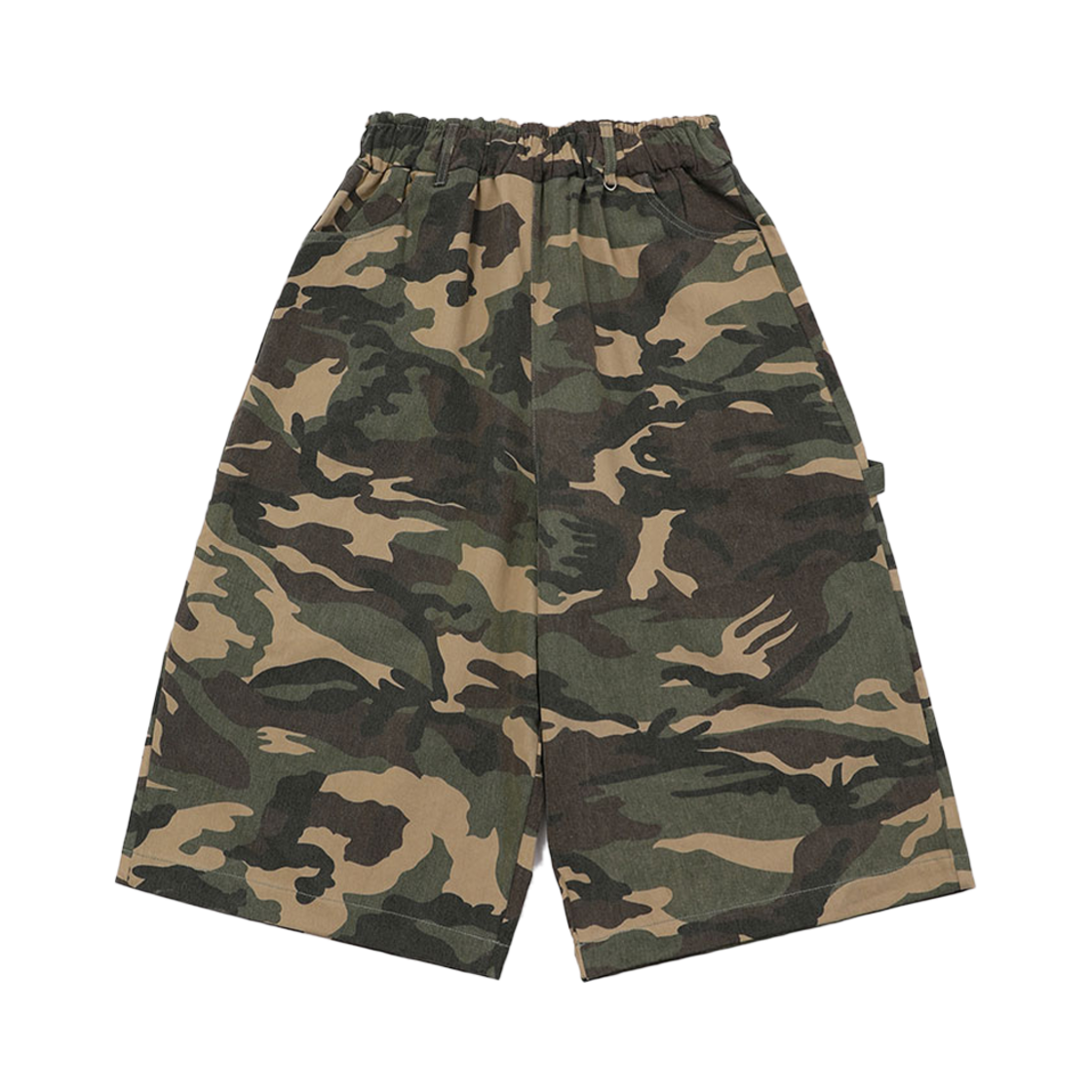슬로우 레코드 하우스 카펜터 버뮤다 와이드 카모 팬츠 빈티지 그린(SLOW RECORD HOUSE Carpenter Bermuda Wide Camo Pants Vintage Green)