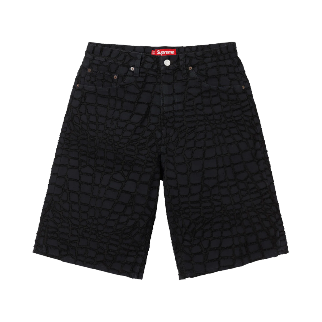 슈프림 프레이드 크록 배기 데님 쇼츠 블랙 - 25SS