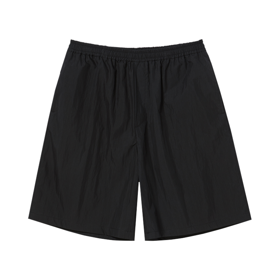 NV25SUSP01BK N ARCHIVE Lux Texture Light Fabric String Wide 1/2 Pants Black