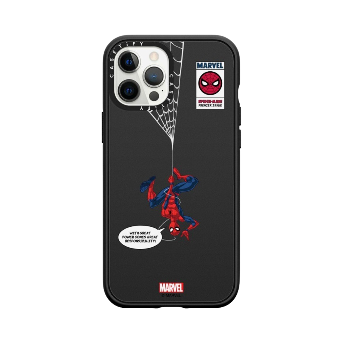 케이스티파이 x 마블 아이폰 스파이더맨 행잉 임팩트 케이스 매트 블랙(Casetify x Marvel iPhone Spider-Man Hanging Impact Case Matte Black) - 1