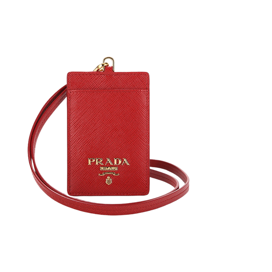 프라다 사피아노 레더 배지 홀더 파이어 엔진 레드(Prada Saffiano Leather Badge Holder Fire Engine Red) - 1
