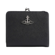 Vivienne Westwood Saffiano Jordan Wallet with Frame Pocket Black