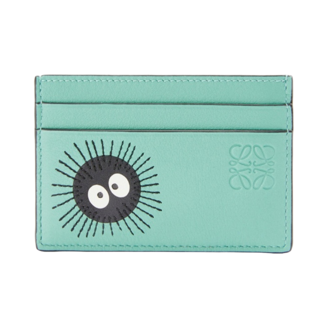 로에베 x 센과 치히로의 행방불명 수수와타리 플레인 카드 홀더 클래식 카프스킨 프레쉬 민트(Loewe x Spirited Away Susuwatari Plain Card Holder in Classic Calfskin Fresh Mint) - 1