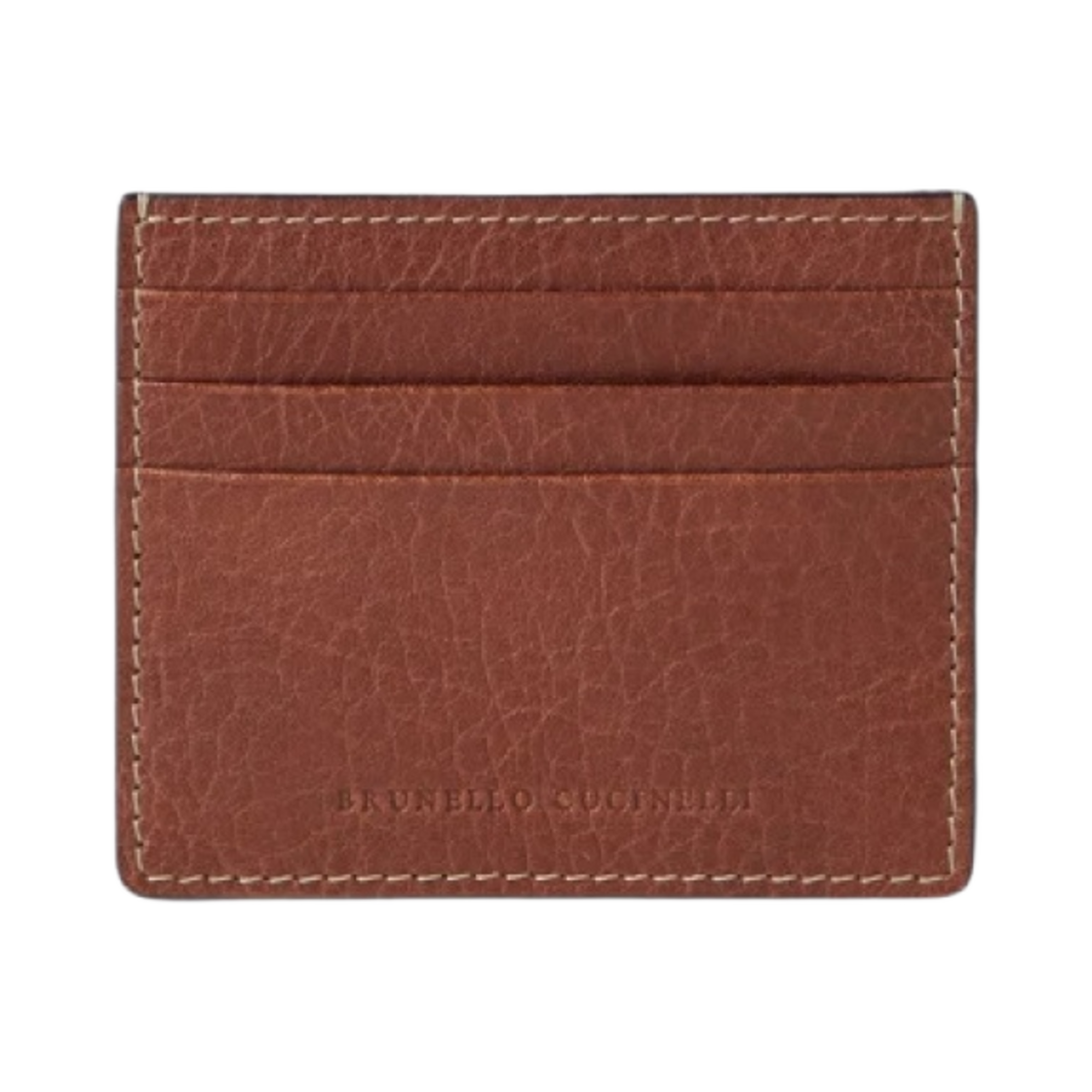 MWZIU335-C6608 Brunello Cucinelli Grained Calfskin Mini Card Case Copper