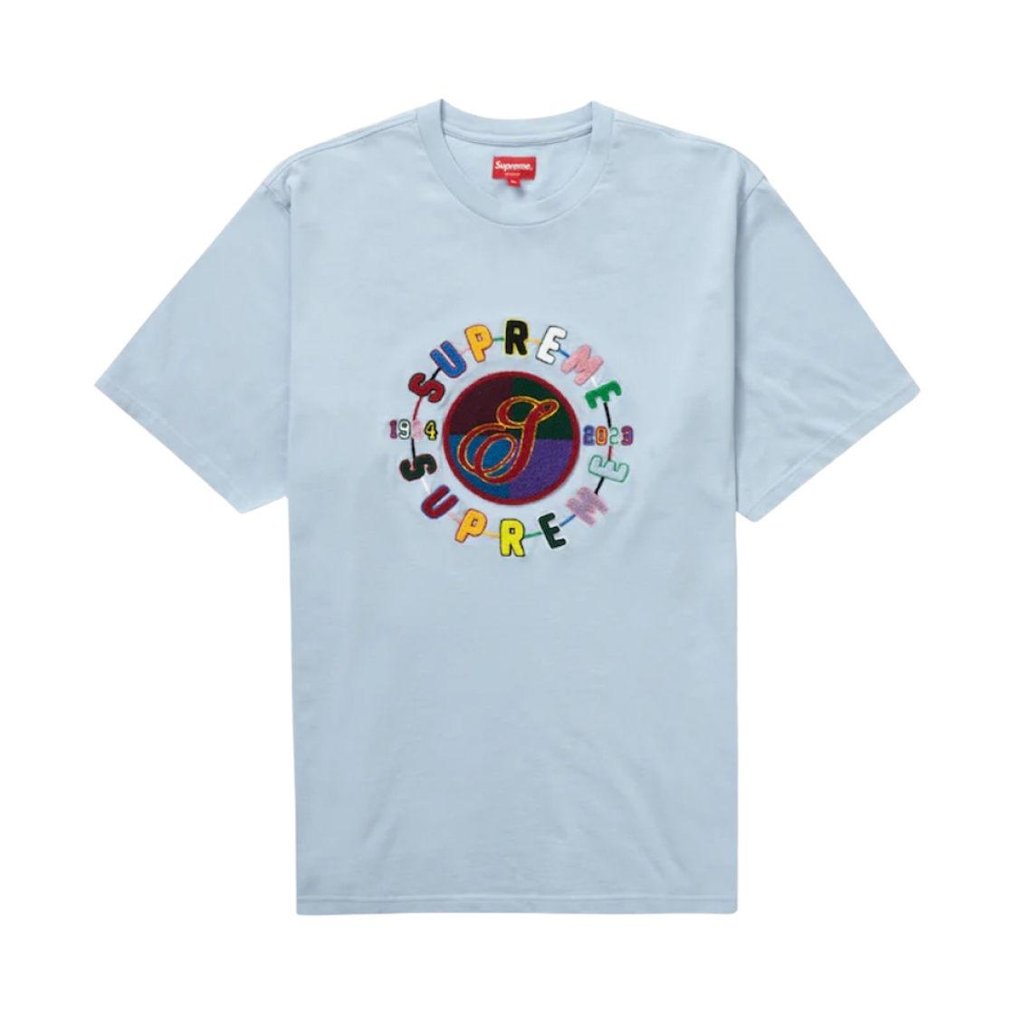 슈프림 셔닐 크레스트 숏슬리브 탑 라이트 블루 - 23SS