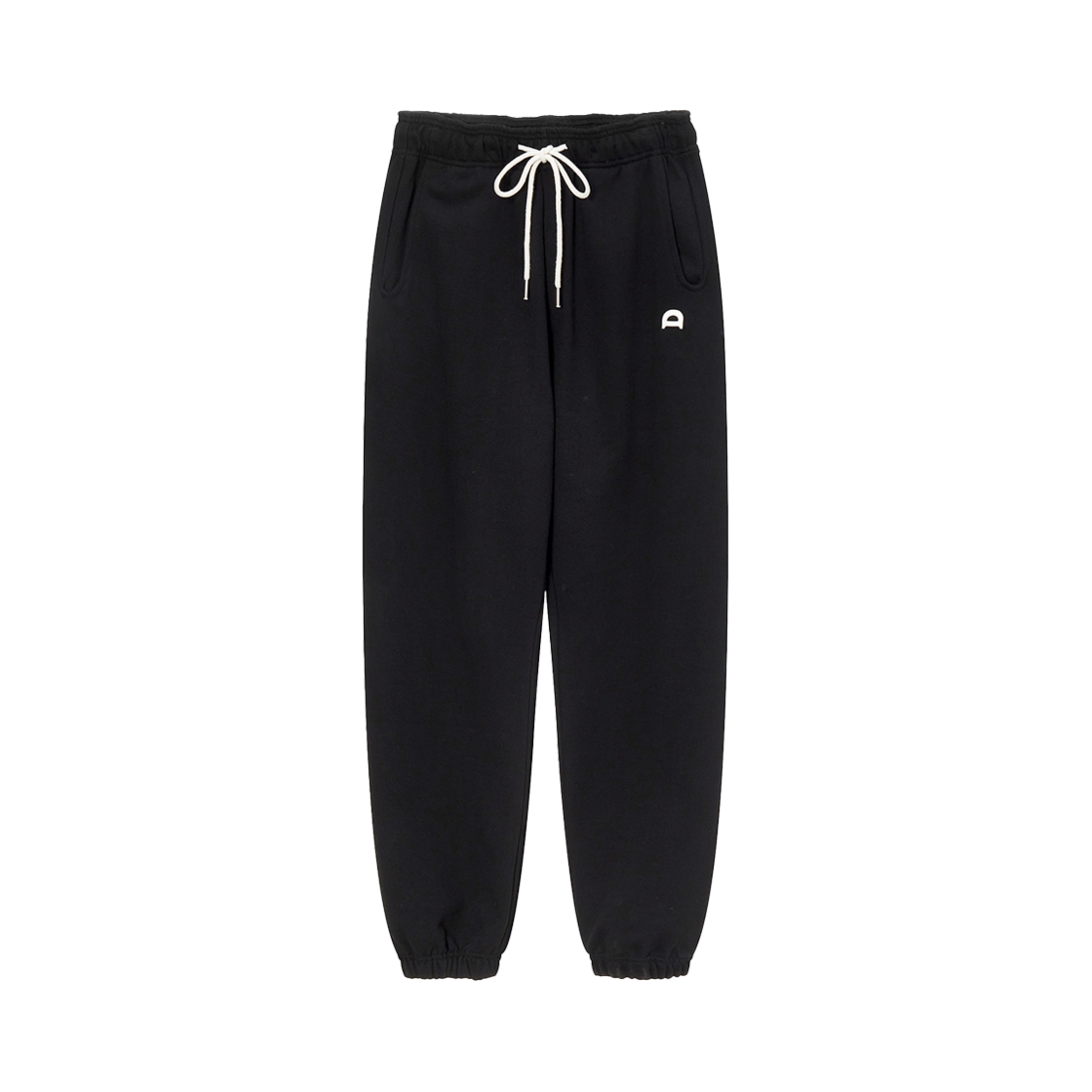 던스트 유니섹스 레더 로고 스웨트 팬츠 블랙(Dunst Unisex Leather Logo Sweat Pants Black)