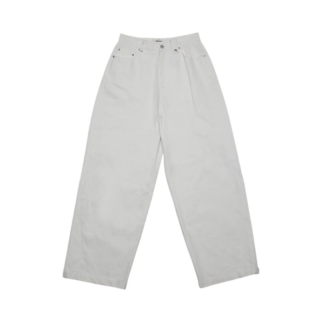 알렌느 스터드 배기 코튼 팬츠 화이트(Haleine Stud Baggy Cotton Pants White)