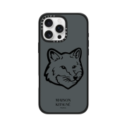 Casetify x Maison Kitsune iPhone Bold Fox Head Slate Grey Magsafe Impact Case Matte Black